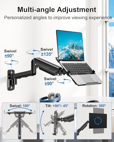 Laptop Wall Mount, 2-in-1 Monitor with Vented Tray Hold Max 22bls - Image 3