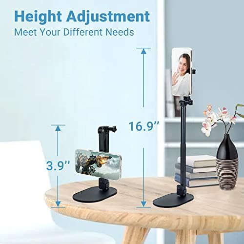 JJC Strong Magnetic Phone Desk Stand Compatible with MagSafe for iPhone 17 16 15 14 13 12 Pro Max Plus, MagSafe Case & All Smartphones, Height & Angle Adjustable iPhone Stand with Remote Control - Image 2