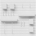 Pegboard Wall Organizer Set, 4 Pack 11"x11" No-Drill Peg Board Pannels with Hooks & Bins, Modular Wall Organization for Home, Office, Craft Room, Gaming Setup and Kitchen, White by Unknown
