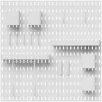 Pegboard Wall Organizer Set, 4 Pack 11"x11" No-Drill Peg Board Pannels with Hooks & Bins, Modular Wall Organization for Home, Office, Craft Room, Gaming Setup and Kitchen, White by Unknown