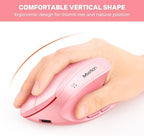 MEETION Ergonomic Keyboard Mouse Combo, Split Design, Vertical Mouse, Pink - Image 7