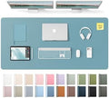 YSAGi Leather Desk Pad Protector, Office Desk Mat, Large Mouse Pad, Non-Slip PU Leather Desk Blotter, Laptop Desk Pad, Waterproof Desk Writing Pad for Office and Home (Aquamarine, 47.2" x 23.6") by YSAGi