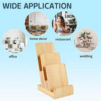 2 Pieces 3-Tier Pine Wood Literature Holder pamphlet display stand Trifold Brochure Organizer Flyer Holder Postcard Display and Countertop Wooden Display Stand Book Display for Magazine Pamphlet - Image 5