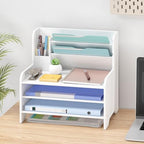 Bamboo File Organizer for Desk, Desktop Paper Tray and Mail Holder by Unknown