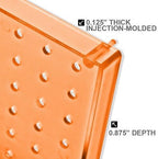 Azar Displays 771620-ORG Plastic Pegboard Wall Organizer - Garage Tool Organizer (Pack of 2) - Durable 1-Sided Wall Panel (16' W x 20' H x 1' D) - Orange - Image 4