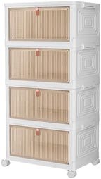 CTSNSLH 4 Tier Plastic Storage Bins with Lid 36QT - Stackable Storage Bins by CTSNSLH