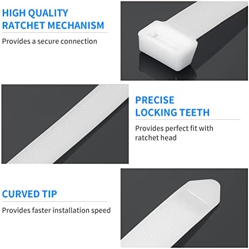 Armpow White 48 inch Cable Zip Ties Heavy Duty 50Pack, 200lbs Ultra Exclusive Strong Plastic Wire Ties, Large Cable Ties Extra Long Tie Wraps, Indoor and Outdoor UV Resistant - Image 3