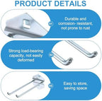 uxcell 10Pcs Metal Square Peg Board Hooks, 5.9" Heavy Duty Exhibition Display Hooks Square Hole Peg Double Rod for 3/8" Spaced Pegboards, Retail Shelf Rack Hook, Silver - Image 3