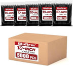 Zip Ties 10 inch (5000 Pack), Black Cable Ties, 45lb Tensile Strength, Wire Ties, Glufirm by Unknown