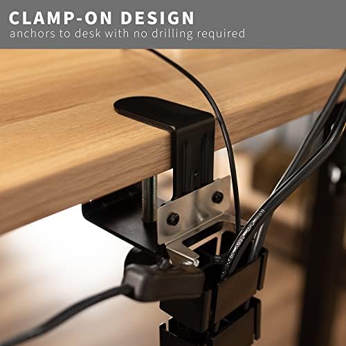 VIVO Black Clamp-on Desk Vertebrae Cable Management Kit, DESK-AC01P-B - Image 2