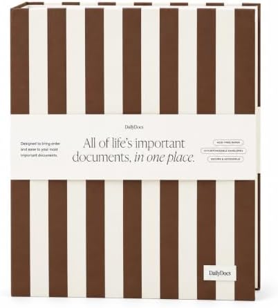 Document Organizer Binder for Important Papers & Passports, Biscotti by DailyDocs