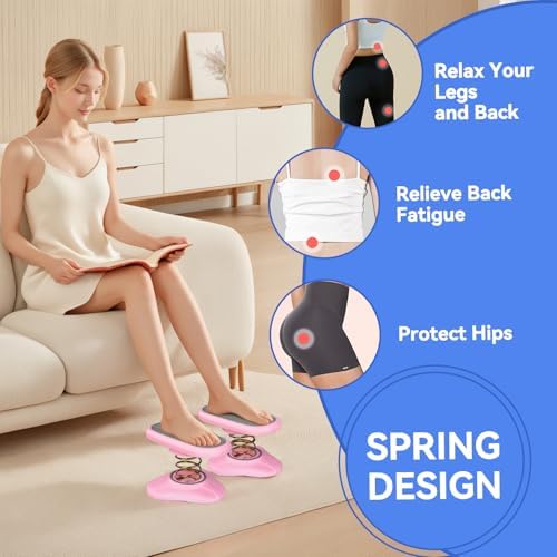 Foot Rest Under Desk ，Ergonomic Foot Stool Under Office Desk - Rocking for Fidgeters，Effectively Relaxes The Leg Muscles，Detachable and Easy to Assemble，2 Pieces Pink - Image 4