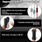 Sherr 48 Pack Adhesive Silicone Pencil Holders Bulk for Desk,Wave,Black - Image 3