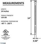Kable Kontrol Cable Zip Ties, 14 Inch, 3500 Pcs, HD 120lbs Test, Blue - Image 2
