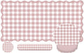 Pink Gingham Scalloped Desk Mat Set, Mouse Pad with Gel Wrist Rest,Ergonomic Keyboard Wrist Support for Women Non-Slip Desk Pad Home Office Decor by Unknown