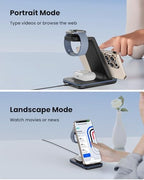Wireless Charger Stand, CIYOYO 3 in 1 Fast Wireless Charging Station Dock for Apple Watch 11/9/8/7/6/SE/5/4/3/2, Airpods 3/2/Pro, iPhone 17/16/15/14/14 Plus/14 Pro Max/13/13 Pro/12/12 Pro/SE/X/XR/XS/8 - Image 3