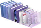 File Organizer for Desk, 11-Section Vertical File Sorter, Paper Holder Organizer Standing Metal File Folder for Office Home Classroom, Purple by JMHUD