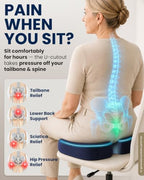 5 STARS UNITED Seat Cushion - Memory Foam Chair Cushion for Tailbone Pain Relief - Ergonomic Support for Coccyx, Sciatica & Butt - Office, Desk & Gaming Chair, Car Seat, Wheelchair, Airplane, Blue - Image 2