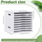 Juexica 9 Tier 8.5" x 11" Scrapbook Paper Organizer, White Cardstock File Organizer with Adjustable Shelves, Stackable Paper Trays, Desktop Storage Rack Document Holder for Desk Home Office - Image 2