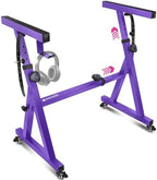 Liquid Stands Keyboard Stand w/ Wheels - Z Style Adjustable & Portable Professional Heavy Duty Digital Piano Stand - Fits 54-88 Key Electric Pianos - Sturdy Rolling Musical Keyboard Stand (Purple) by LiquidStands