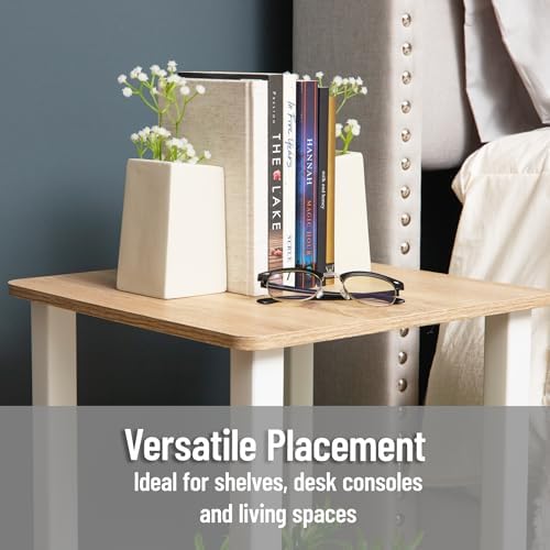 Mind Reader Cement Planter Bookends, Desk Decor and Indoor Plants, Set of 2, White - Image 5