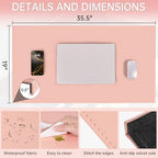 AKOZLIN 35.4"x 18.9" Soft PU Leather Surface Office Desk Mouse Mat Anti-Push Pad with Full Grip Fixation Lip Table Blotter Edge-Locked Protector Pink - Image 4