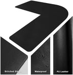 Large L-Shaped Leather Desk Pad - Home Office Accessories Corner Desk Mat (Black, (55" +63") x 19.6") - Image 3