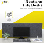OBEX Panel Desk Mounted PET Privacy Screen, 18" x 66", Shadow - Image 4