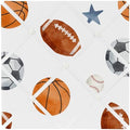 Sweet Jojo Designs Sports Theme Boy Fabric Bulletin Board Picture Memo Photo Nursery Wall Bedroom Home Office Room Decor 13x13 Watercolor Vintage Soccer Balls Football Baseball Basketball Blue Stars by SweetJojoDesigns