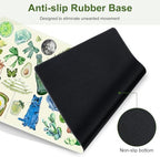 Mouse Pad, 4 in1 Large Desk Mat, Desk Pad Matt for Desktop, Anti-Slip XXL Big Computer Ergonomic Mousepad with Wrist Support for Keyboard and Mouse for Women I Green Theme Stickers - Image 7