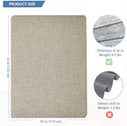 Chair Mat for Hardwood Floor, 47" x 52" Heavy Duty Office Chair Mat for Rolling Chairs, Anti Slip, Non-Curve, Floor Protector for Home Office, Ivory Linen Weave - Image 2