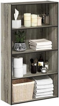 Furinno PASIR Book Shelf, 4-Tier Bookshelf, Bookcase with Open Shelf, 9.4 x 23.6 x 41.7, for Living Room, Bedroom, Home Office, French Oak by Furinno-FitsYourSpaceFitsYourBudget