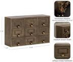 Kate and Laurel Apothecary Wood Desk Drawer Set, 9 Drawers, Rustic Brown - Image 3