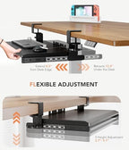 Hemudu Keyboard Tray Under Desk Pull Out with Extra Sturdy C Clamp Mount System, 27.3 (32.5 inch Including Clamps) x 11 Inch Slide-Out Platform Computer Drawer for Typing Black - Image 6