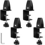 4-Pack Sneeze Guard Clamps for 1/8"" to 1"" Thick Panels, Adjustable Desk Partition Clips, Easy-to-Install Desk Privacy Panel Clips, Ideal for Office and Home Use, Black, 8HY-I0K-JXP340 by Unknown