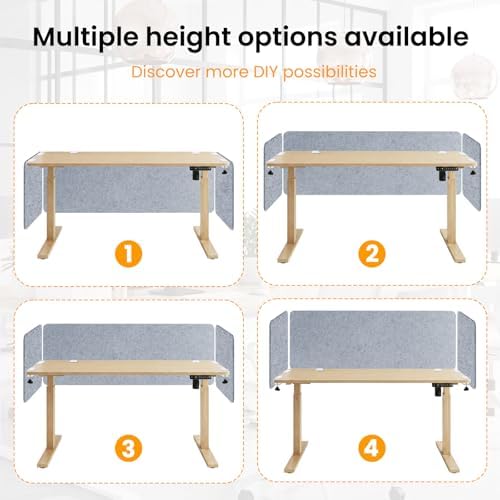3-Pack Clamp-On Desk Dividers, 24 x 24 and 24 x 48 Inch, Light Gray - Image 4