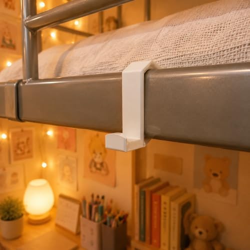 Bunk Bed Hooks for Dorm Room, Over Bed Storage Hooks for Backpack & Accessories, 5 Pack, Yellow - Image 3
