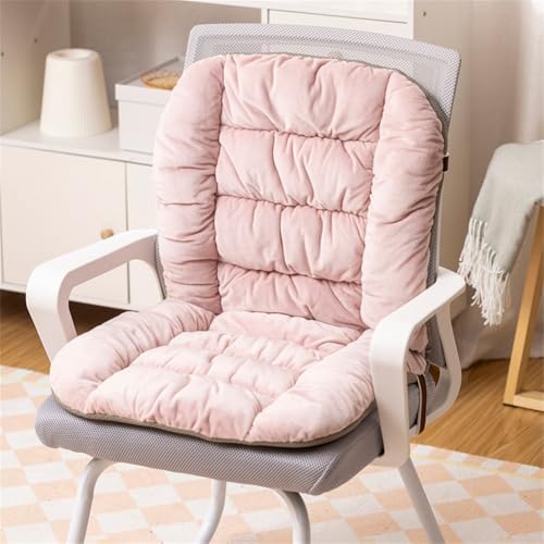 Plush Chair Cushion with Ties - Soft Seat Pad Backrest for Dorm, Desk, Rocking Chairs (Light Pink) by Gujuja