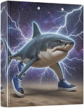 ALAZA Tralalero Tralala Meme Italian Brainrot Shark 3 3 Ring Binder 1.5 Inch Three Ring Office Binders w/clipboard & 3 Pockets, Hold 200 Sheets, 2 pcs by ALAZA