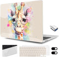 MEEgoodo for MacBook Air 13.3 inch Case 2021 2020 2019 2018 A2337 M1 A2179 A1932, Clear Case for MacBook Air M1, Hard Shell with Keyboard Webcam Cover & Trackpad Film & Type C Adapter,Giraffe by MEEgoodo