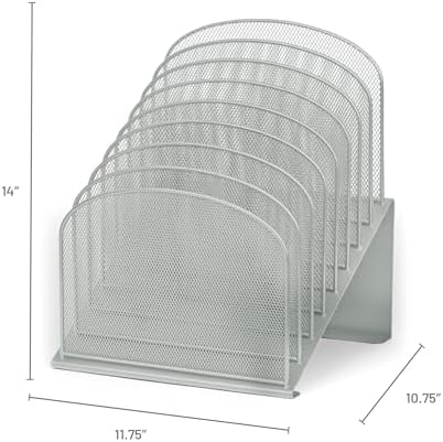 Safco Onyx 8-Tiered Desk Organizer, Vertical File Organizer for Home, Office, Classroom & More, Steel Mesh Construction, Silver - Image 3