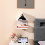 Wooden Floating Bedside Bookshelf, Desktop Book Stand, Mini Library Shelf for Glasses, Side Table Book Lover Organization (White) - Image 4