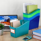 Jinei 24 Pack Book Bins for Classroom with Name Labels, Blue and Green - Image 6