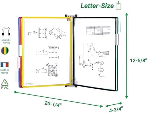 Tarifold Wall Mount Reference Display System, 5 Pockets, Assorted Colors - Image 2