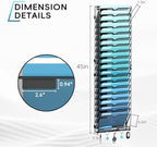 20-Tier Wall File Organizer and Mail Organizer with 5 Hooks, Black - Image 3