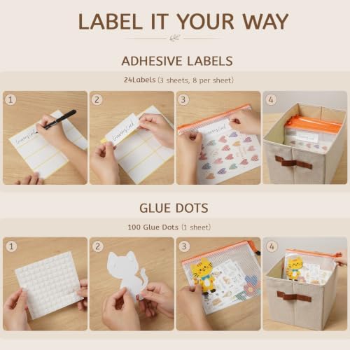 3-Pack Multi-Size Storage Boxes for Documents - Beige - Image 6
