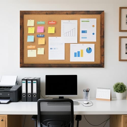 Cork Board Bulletin Board, 36"x24" Corkboard for Wall - Image 6