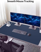 Leather Desk Mat 63" x 17", Navy Blue Large Desk Pad Protector - Image 6