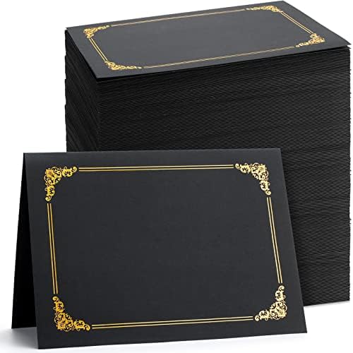 Fainne 120 Pack Certificate Holders Bulk, Diploma Covers, Black by Fainne