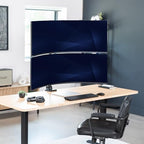 VIVO Dual Ultra-Wide Monitor Extra Tall Desk Mount for up to 49 inch Ultrawides, Clamp-on Adjustable Stand Holds 44 lbs per Screen, VESA up to 100x100mm, Black, STAND-V120T - Image 2